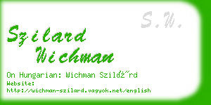 szilard wichman business card